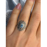 925 Sterling Silver Topaz & Marcasite Ring Size 7