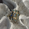 925 Sterling Silver Leaf Abalone Ring Size 8.5