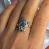 925 Sterling Silver Leaf Abalone Ring Size 8.5
