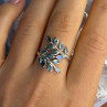 925 Sterling Silver Leaf Abalone Ring Size 8.5