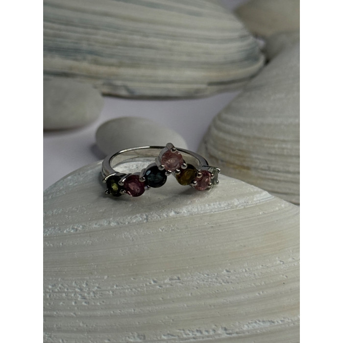 Beautiful Design 925 Sterling Silver Multi Color Spinel Ring Size 8