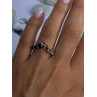 Beautiful Design 925 Sterling Silver Multi Color Spinel Ring Size 8
