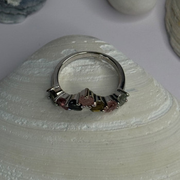 Classy 925 Sterling Silver Garnet Ring Size 8