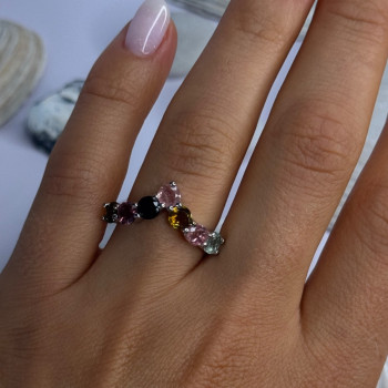 Classy 925 Sterling Silver Garnet Ring Size 8