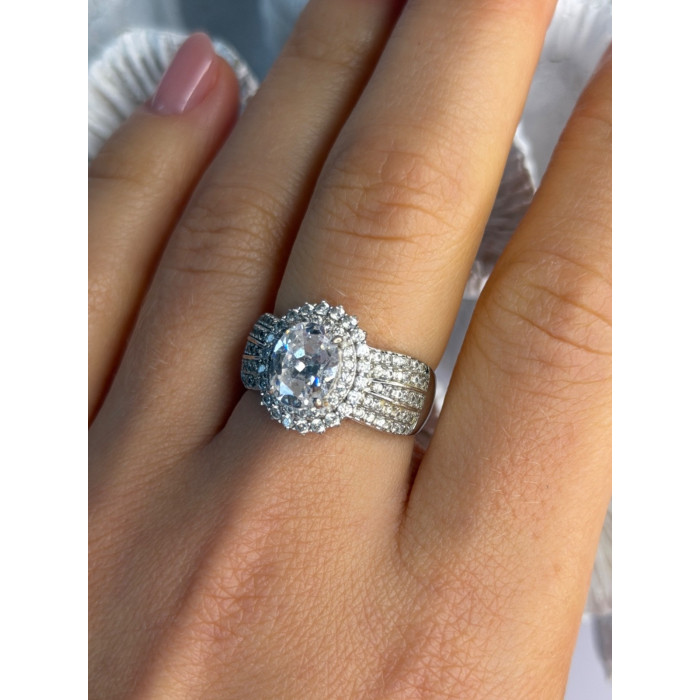 Beautiful 925 Sterling Silver Cz Ring Size 8
