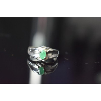 925 Sterling Silver Emerald Ring Size 9.5