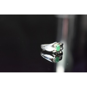 925 Sterling Silver Emerald Ring Size 9.5