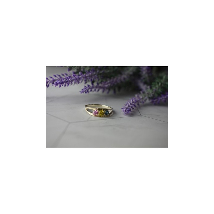 925 Sterling Silver Multicolor CZ Ring Size 9.5