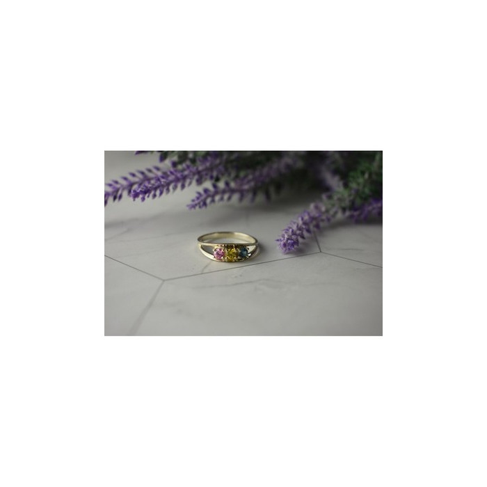 925 Sterling Silver Multicolor CZ Ring Size 9.5