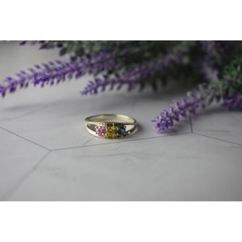 925 Sterling Silver Multicolor CZ Ring Size 9.5