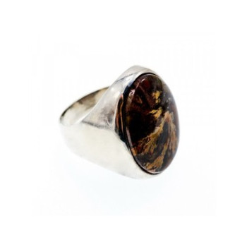 925 Sterling Silver Jasper Ring Size 12.5