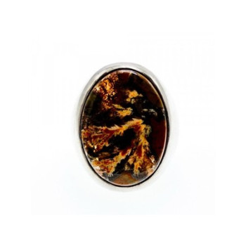 925 Sterling Silver Jasper Ring Size 12.5