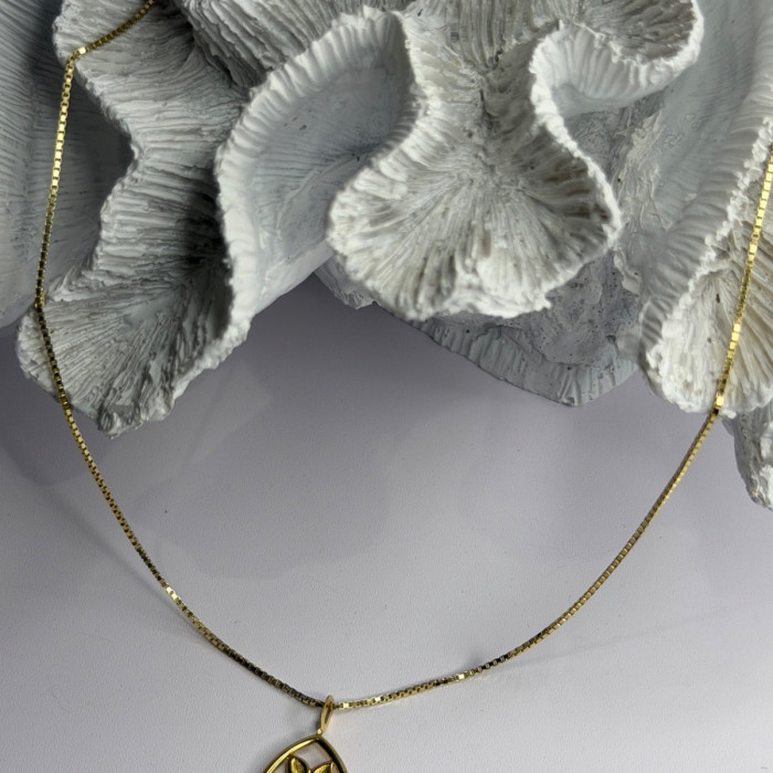 925 Sterling Silver Gold Plated Garnet Flower Necklace