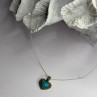 925 Sterling Silver Turquoise & Marcasite Heart Necklace
