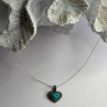 925 Sterling Silver Turquoise & Marcasite Heart Necklace