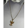 925 Sterling Silver Gold Plated Angel Cz Necklace