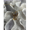 925 Sterling Silver Gold Plated Angel Cz Necklace