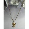 925 Sterling Silver Gold Plated Angel Cz Necklace