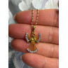 925 Sterling Silver Gold Plated Angel Cz Necklace
