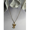 925 Sterling Silver Gold Plated Angel Cz Necklace