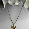 925 Sterling Silver Gold Plated Angel Cz Necklace
