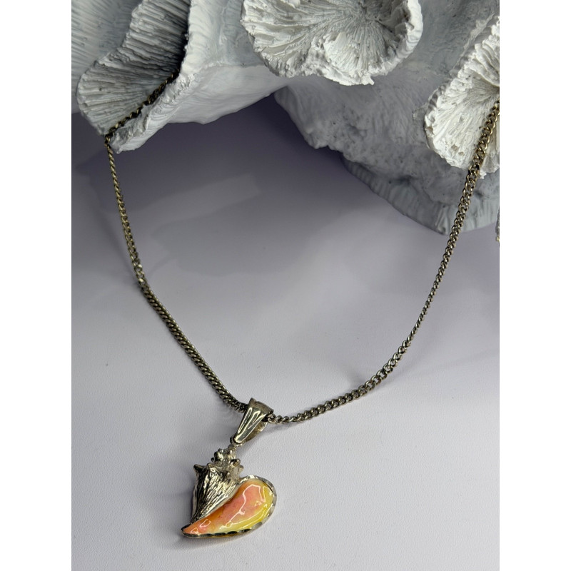 925 Sterling Silver Conch Shell Necklace