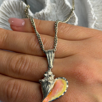 925 Sterling Silver Conch Shell Necklace