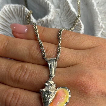 925 Sterling Silver Conch Shell Necklace