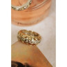 925 Sterling Silver Gold Plated Sapphires Openwork Ring Size 7.5