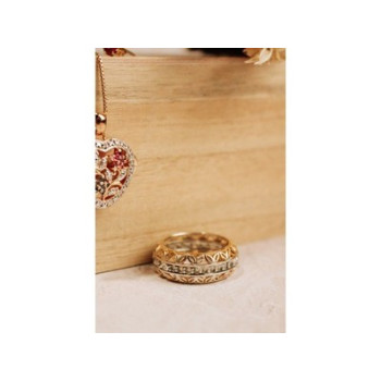 925 Sterling Silver Gold Plated Sapphires Openwork Ring Size 7.5