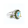 925 Sterling Silver Quartz & Peridot Ring Size 5.5