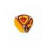 Beautiful 925 Sterling Silver Amber Ring Size 8