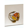 Beautiful 925 Sterling Silver Amber Ring Size 8