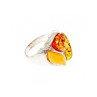 Beautiful 925 Sterling Silver Amber Ring Size 8