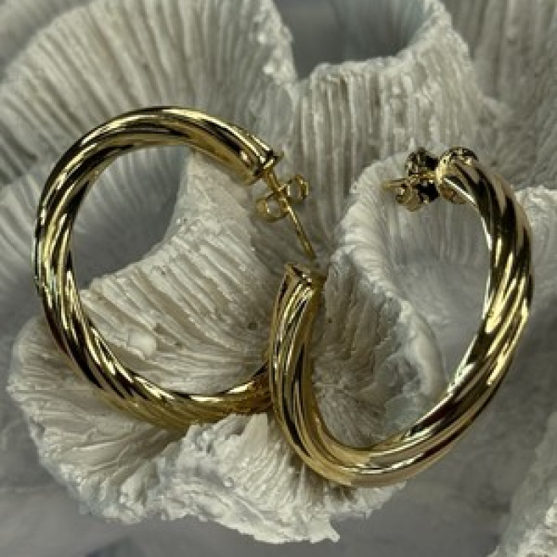 Gold Plated Earrings Length 1.25 Inch