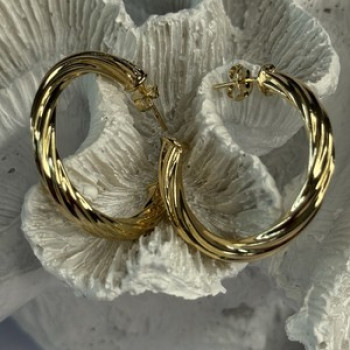 Gold Plated Earrings Length 1.25 Inch