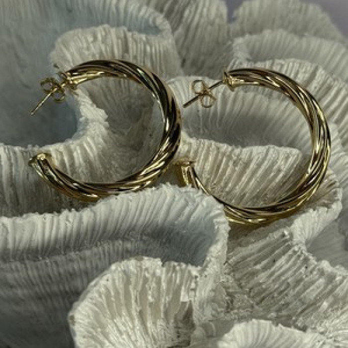 Gold Plated Earrings Length 1.25 Inch