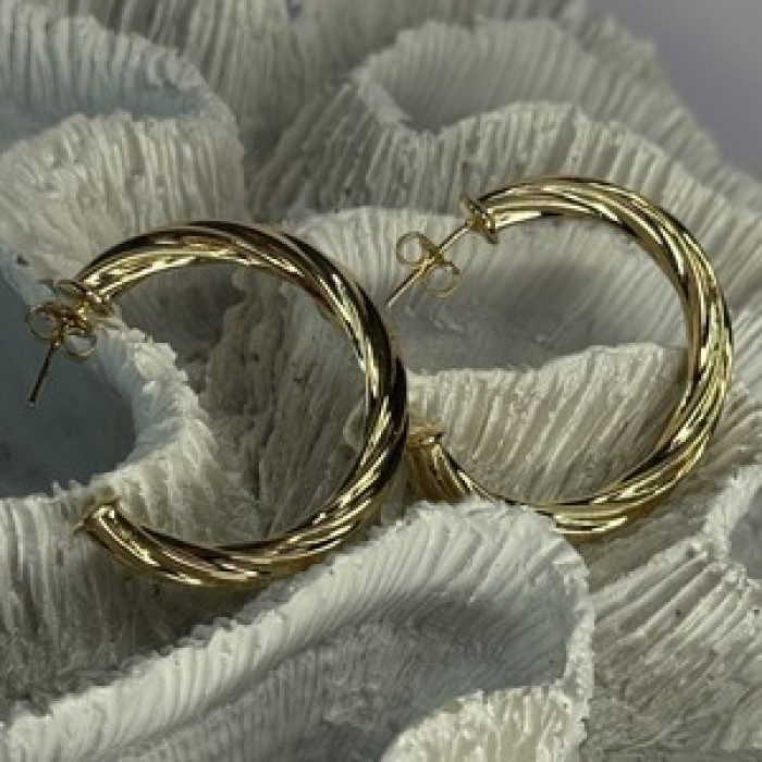 Gold Plated Earrings Length 1.25 Inch