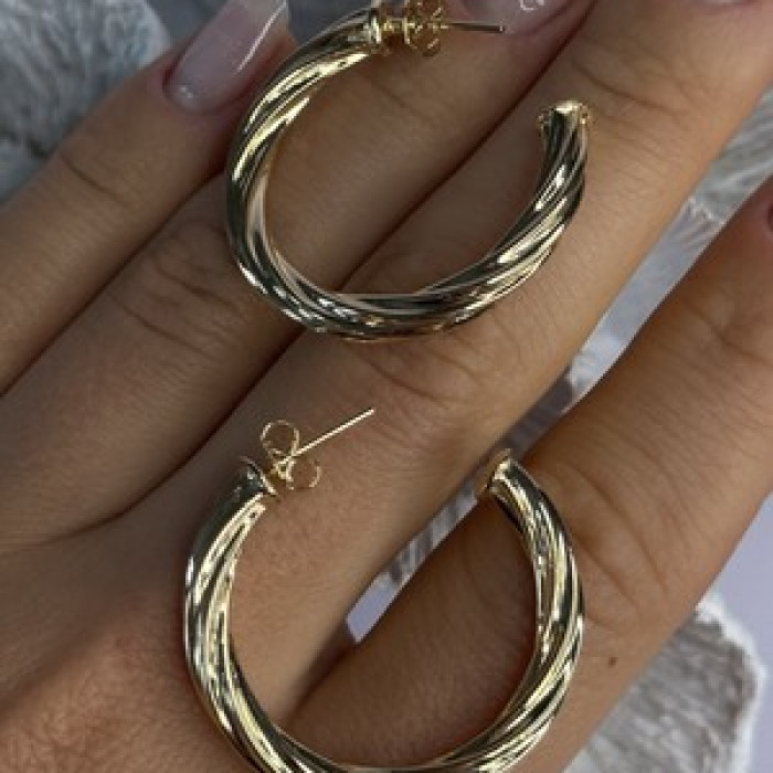 Gold Plated Earrings Length 1.25 Inch