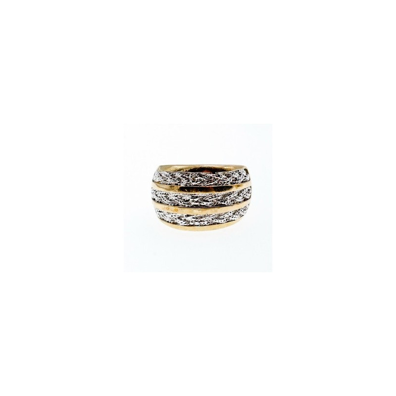 925 Sterling Silver Gold Plated Ring Size 10.5