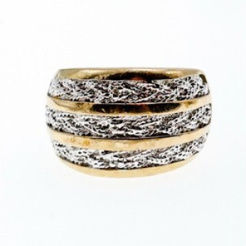 925 Sterling Silver Gold Plated Ring Size 10.5