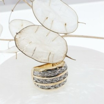 925 Sterling Silver Gold Plated Ring Size 10.5