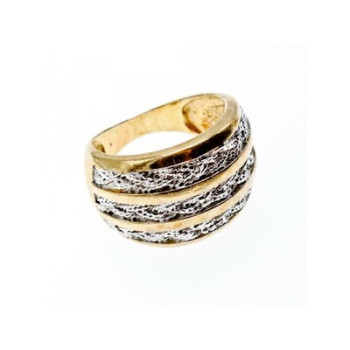 925 Sterling Silver Gold Plated Ring Size 10.5