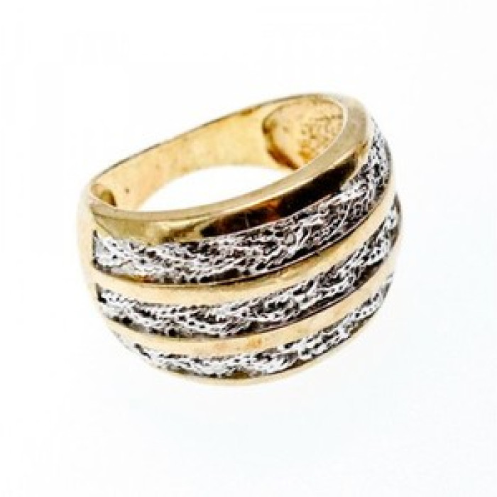 925 Sterling Silver Gold Plated Ring Size 10.5