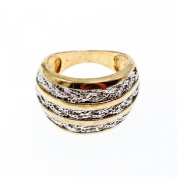 925 Sterling Silver Gold Plated Ring Size 10.5