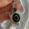 Vintage 925 Sterling Silver Agate Pendant Length 2 in