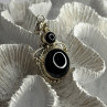 Vintage 925 Sterling Silver Agate Pendant Length 2 in