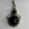 Vintage 925 Sterling Silver Agate Pendant Length 2 in