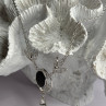 Elegant 925 Sterling Silver Onyx & White Sapphire Necklace