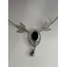 Elegant 925 Sterling Silver Onyx & White Sapphire Necklace